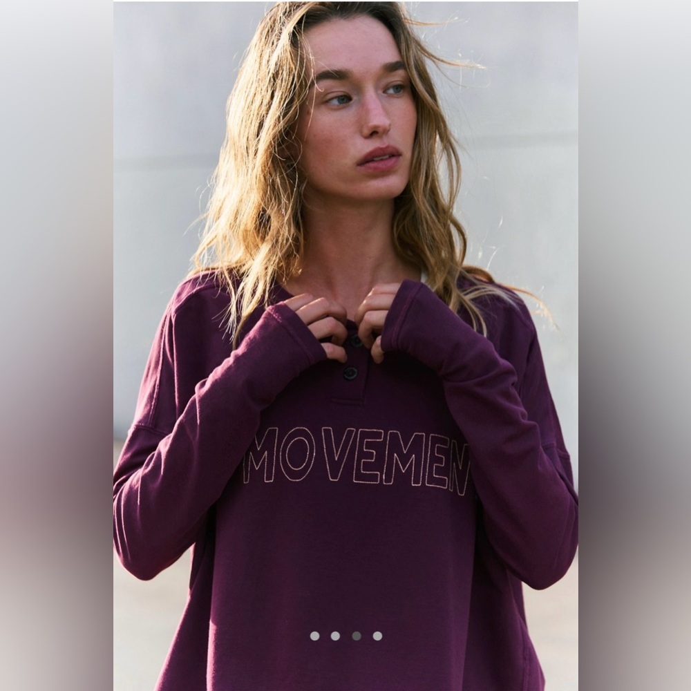 NWT Free People FP Movement Now or Never Layer Black Cherry - Picture 3 of 6